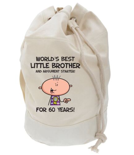 Worlds Best Little Brother 60th Birthday Present Duffle Bag Gifts For Him 