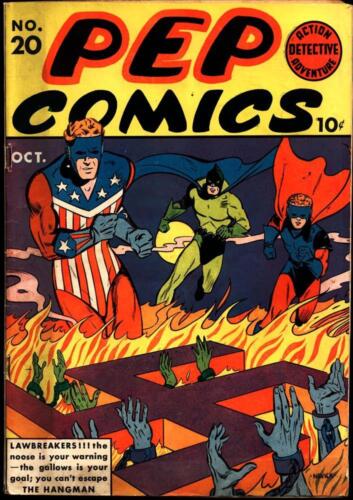 Pep Comics #20 Photocopy Comic Book The Fireball The Hangman The Shield