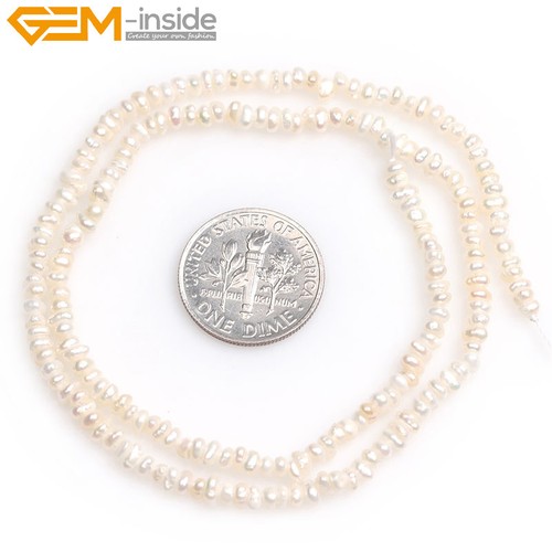 Minuscule Bouton Freeform White Freshwater Pearl Jewelry Making Beads 15/" GEM-LPS