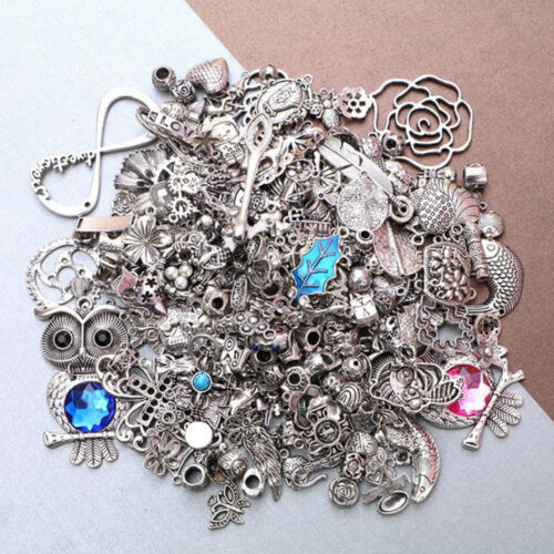 50g Tibetan Silver Mixed Charms Pendants For DIY Jewelry Making Craft Findings
