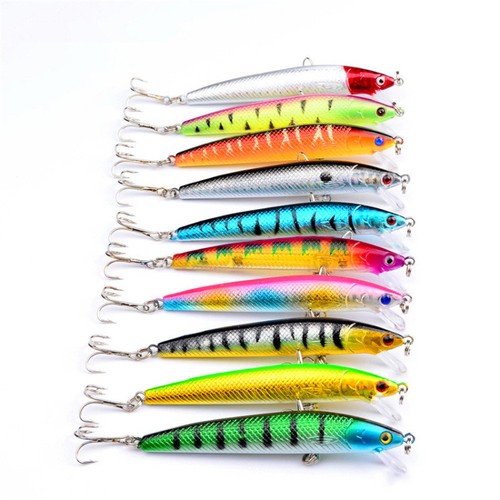 New Lot 10pcs Kinds of Fishing Lures Crankbaits Hooks Minnow Baits Tackle GAC