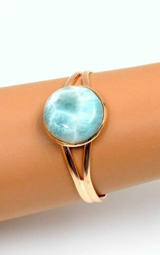 Larimar Rose Gold Plated Ring 925 Sterling Silver Ring Gift Ring All Size AG-527
