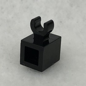 LEGO 30241b Black Brick, Modified 1 x 1 W/ Open O Clip (Vertical Grip) (x1)