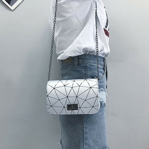 New Women Shoulder Quilted Handbag Chain Ladies Faux Leather Cross Body Bag Gift