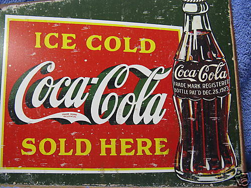 Coca Cola Bottle Old Look Advertising Tin Metal Sign Green NEW Pop Soda 