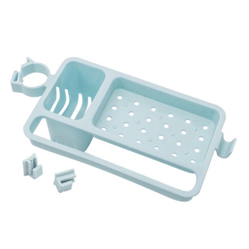 1X Kitchen Sucker Soap Drain Rack Bathroom Sponge Sink Holder Storage Basket HS