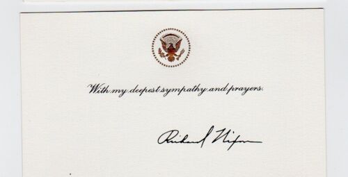 Richard Nixon White House Sympathy and Prayers Card