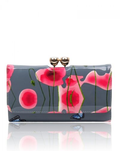 UK Women Ladies Floral Butterfly Print Top Handle Summer Shoulder Handbag Patent