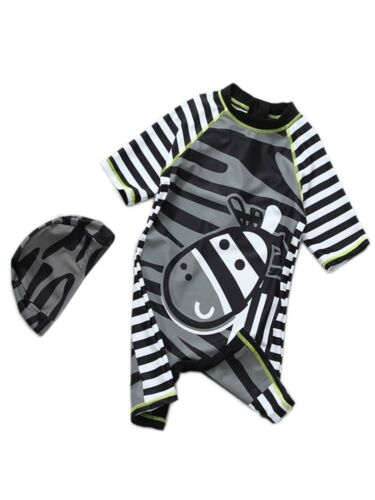 Baby Boy Kids Zebra Costume Swimsuit and Hat