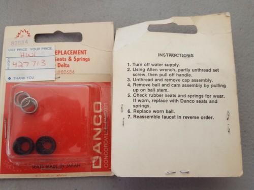 2 NEW//OLD STOCK DANCO 80684 SINGLE HANDLE FAUCET REPAIR KIT FOR DELTA 1990