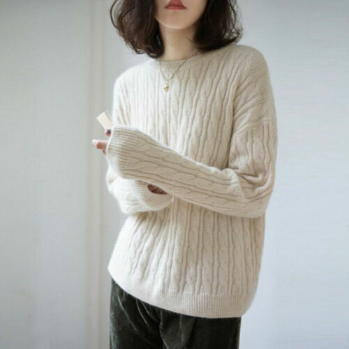 Women's Cashmere Pullover Winter Sweater Long Sleeve Slim Knitted Sweater 