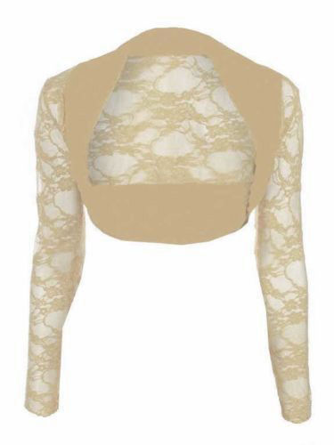 Da Donna Corto in Pizzo Aperto Sul Davanti Coprispalle Ladie Bolero Taglie Forti Cardigan Sheer Party