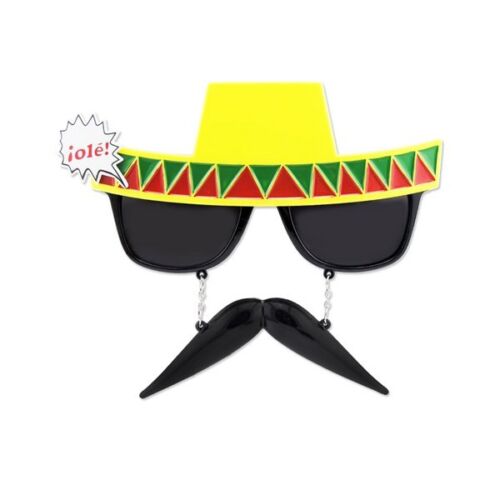 Mexican Sombrero Sunglasses With Moustache