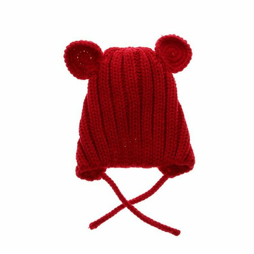 Baby Knitted Hat Dual Ear Beanie Kid Caps Toddler Crochet Bonnet Winter Hat