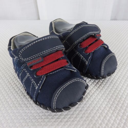 Pediped Originals Jake Navy Blue Red Infant Shoes XS 0-6 Months 