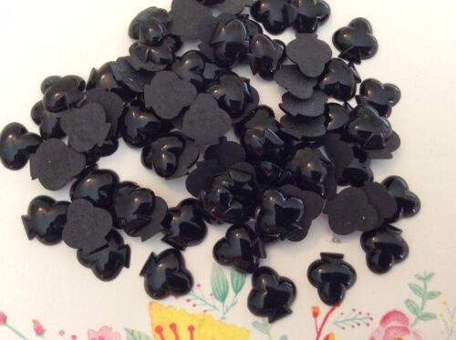 Vintage Flatback Glass Red Square 8mm Black Ace 10mm x12 Colour Choice