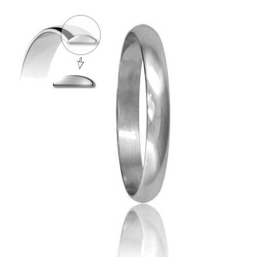 Finger Size H to Z+2 950 Hallmarked 3mm Platinum Wedding Ring  D Shape 