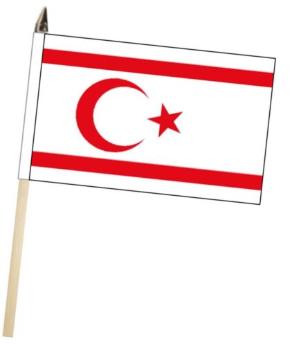 Turkish Republic of Northern Cyprus Large Hand Waving Courtesy Flag