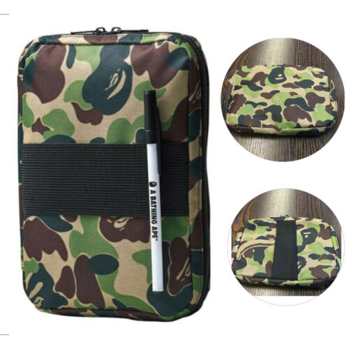 A BATHING APE BAPE Green Camo Handbag Travel Purse Storage Pack Credentials Bag