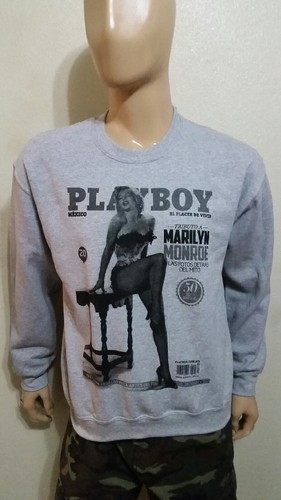 Marilyn Monroe Playboy GRAY CREWNECK SWEATSHIRT TATTOO DGK skull GUNS