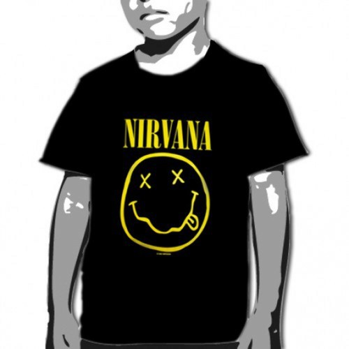 OFFICIAL Nirvana Smile Black YOUTH T-shirt NEW LICENSED Kids Merch All SIZES