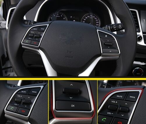 For 2016 2017 2018 Hyundai Tucson ABS Chrome Steering Wheel Cover Trim 2pcs 