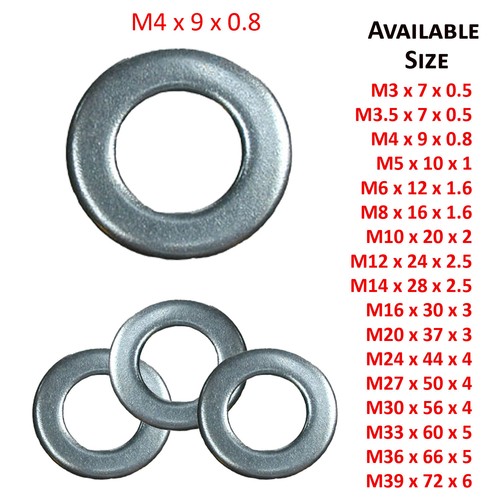 M4 forma un Piatto Rondelle 4 mm Acciaio Zincato Bzp RONDELLA DIN 125
