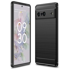 Hülle für Google Pixel 7 Handy Cover Silikon Case Tasche Bumper Carbonfarben