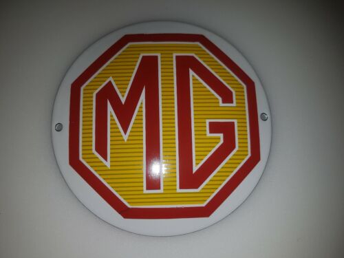 WEIGHT 3,7 LB! CLASSIC MG BRITISH CAR COMPANY PORCELAIN ENAMEL SIGN SIZE 4/"
