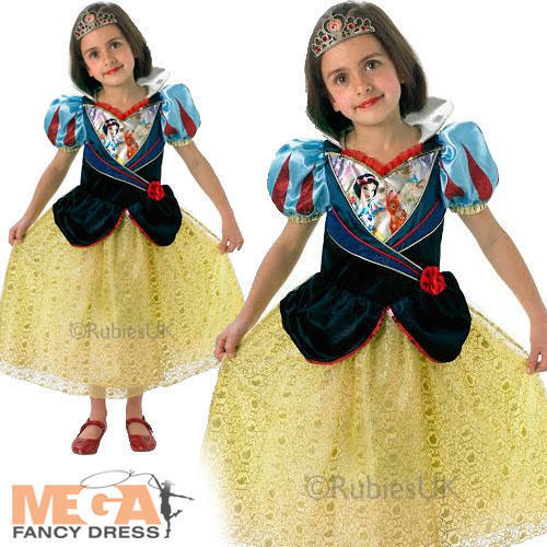 Shimmer Snow White Girls Fancy Dress Disney Fairytale Kids Childs Costume Outfit