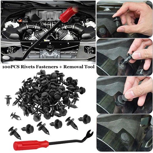 100pcs Fasteners Car Bumper Retainer Clips for Most Cars with Screwdriver