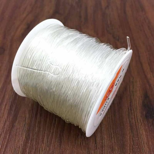 NUOVO 100M 0.8mm Chiaro Stretch Elastico Beading Cavo Stringa bobina rotolo filo Z6W6