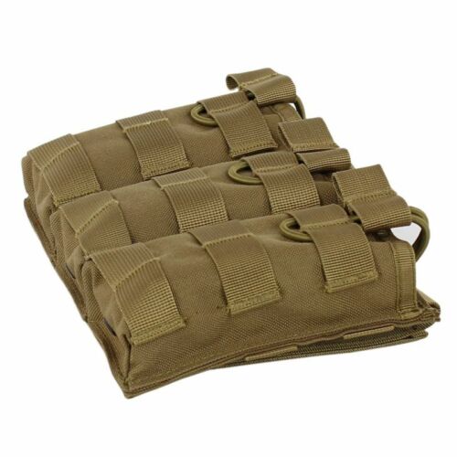 Military Tactical Molle Triple Mag Pouch Open Top 5.56  223 Magazine Holster Bag