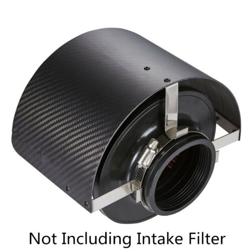 Carbon Fiber Style Car Cold Air Intake Cone Motion Air Filter Cover Heat Shield 