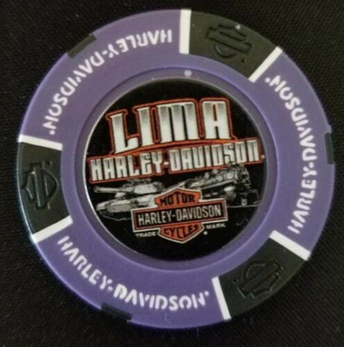 Purple//Black Harley Poker Chip Ohio FULL COLOR Details about  / LIMA HD ~ Lima