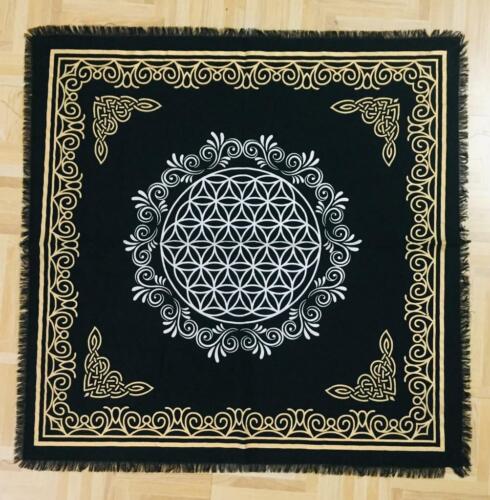 Altar Cloth 36 X 36 Inches Flower Of Life Wonderful Cotton Indian Table Cover 