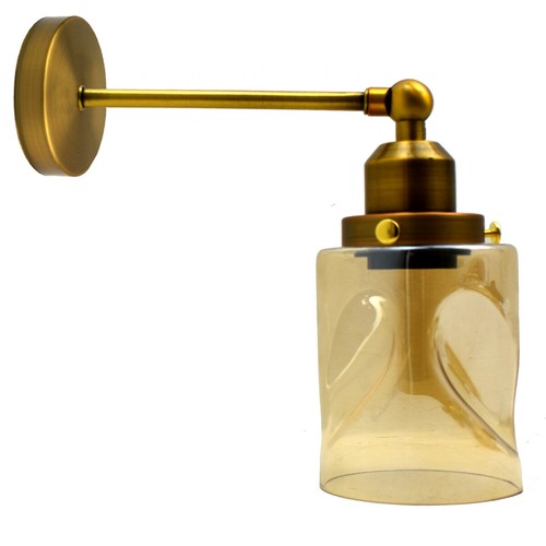 Smoked Grey Glass Shade Wall Lamp UK Glass Wall Light Lamp Shade Sconce Amber