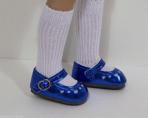 DK BLUE Metallic Heart CF Doll Shoes For Dianna Effner 13/" Little Darling Debs