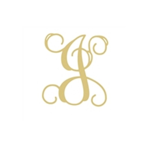 Vine Monogram Letter J Unfinished Wood Door Hanger MDF Shape Style 1
