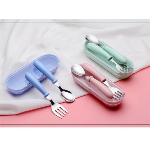 2Pcs/Set Kids Baby Cutlery Bundle Set Spoon Fork Stainless Steel SpecialLC 