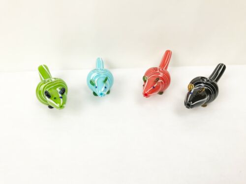Details about  &nbsp;Mouse Heavy Colored Hand-Blown Glass Collectible Tobacco Pipe 4 Inches Long