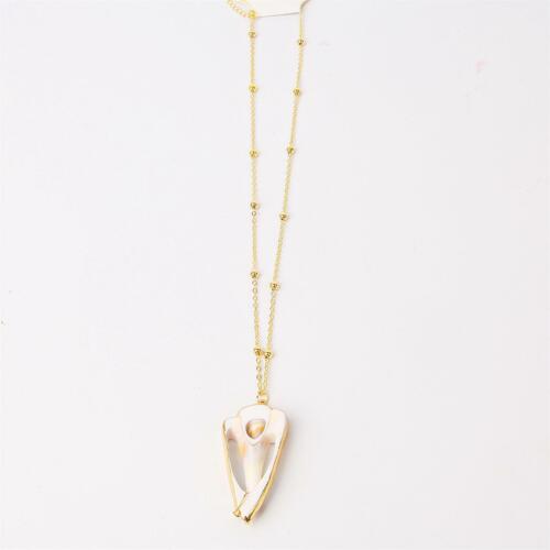 Boho Conch Seashell Necklace Golden Chain Colorful Pendant Choker Womens UAC 