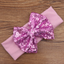 Baby Infant Kids Girls Hair Band Bling Sequined Bow Knot Headband Elastic Turban