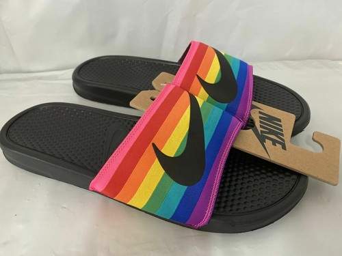 rainbow nike slides womens