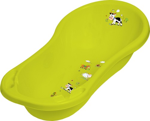 Baignoire Bébé XXL 100 cm Funny Farm Vert Baignoire pour Bébé Baignoire