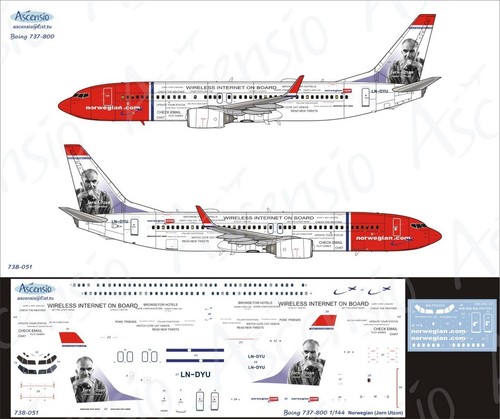 decal by Ascensio 738-051 Jorn Utzon Boeing 737-800 1//144 Norwegian