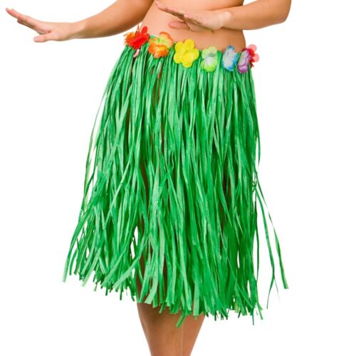 size Adult HAWAIIAN HULA SKIRTS Summer Party Fancy Dress Ladies Various lengths 
