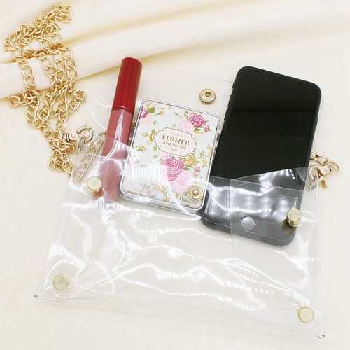 Transparent Shoulder Bag Pvc Messenger Clear Cross Body Bags With Gold Chai M7X7