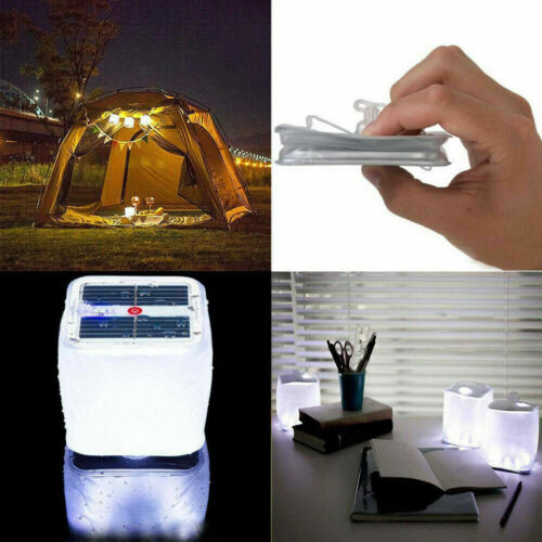 LED Foldable Solar Power Inflatable Tent Camping Light Outdoor Lamp N6U8