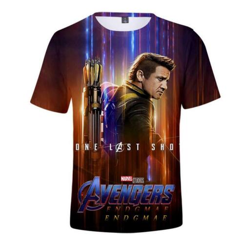 Avengers 4 Endgame Women Men T-Shirt 3D Print Short Sleeve Tee Tops 